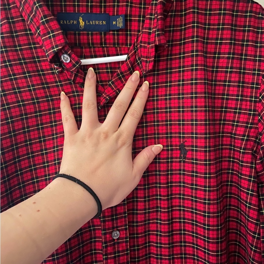 Polo by Ralph Lauren Red and Black Plaid Button-Down Shirt - Picture 3 of 3